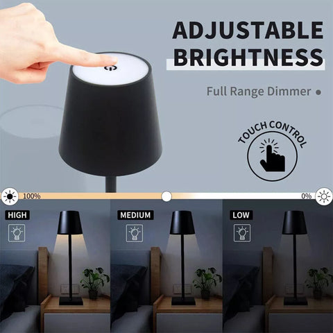 Cordless Lamp Rechargeable Table Lamp LED Dimmable Lamp Night Light Decor NEW