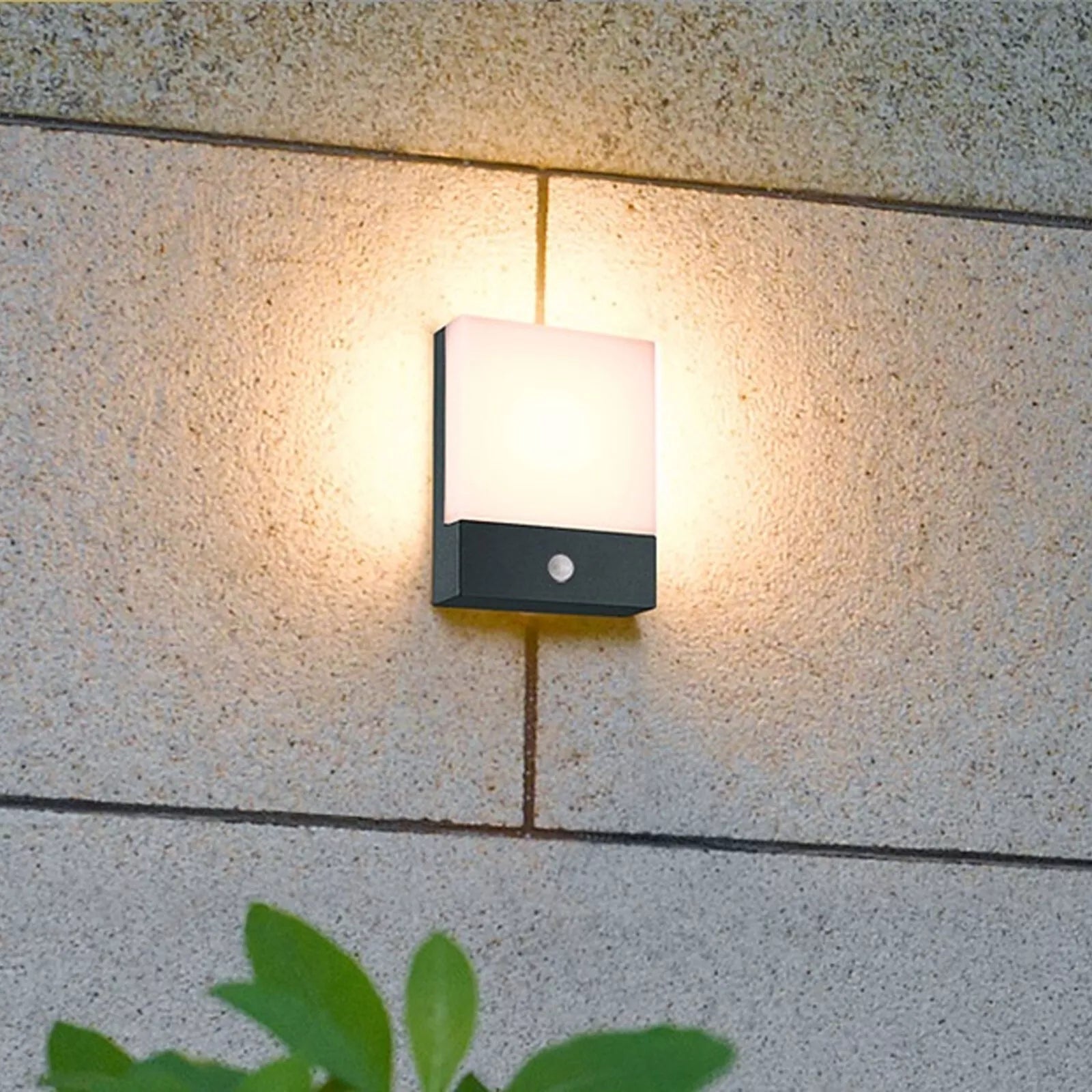 Modern LED Motion Sensor Wall Light LED Outdoor Square Fitting 12W Wall Lamp