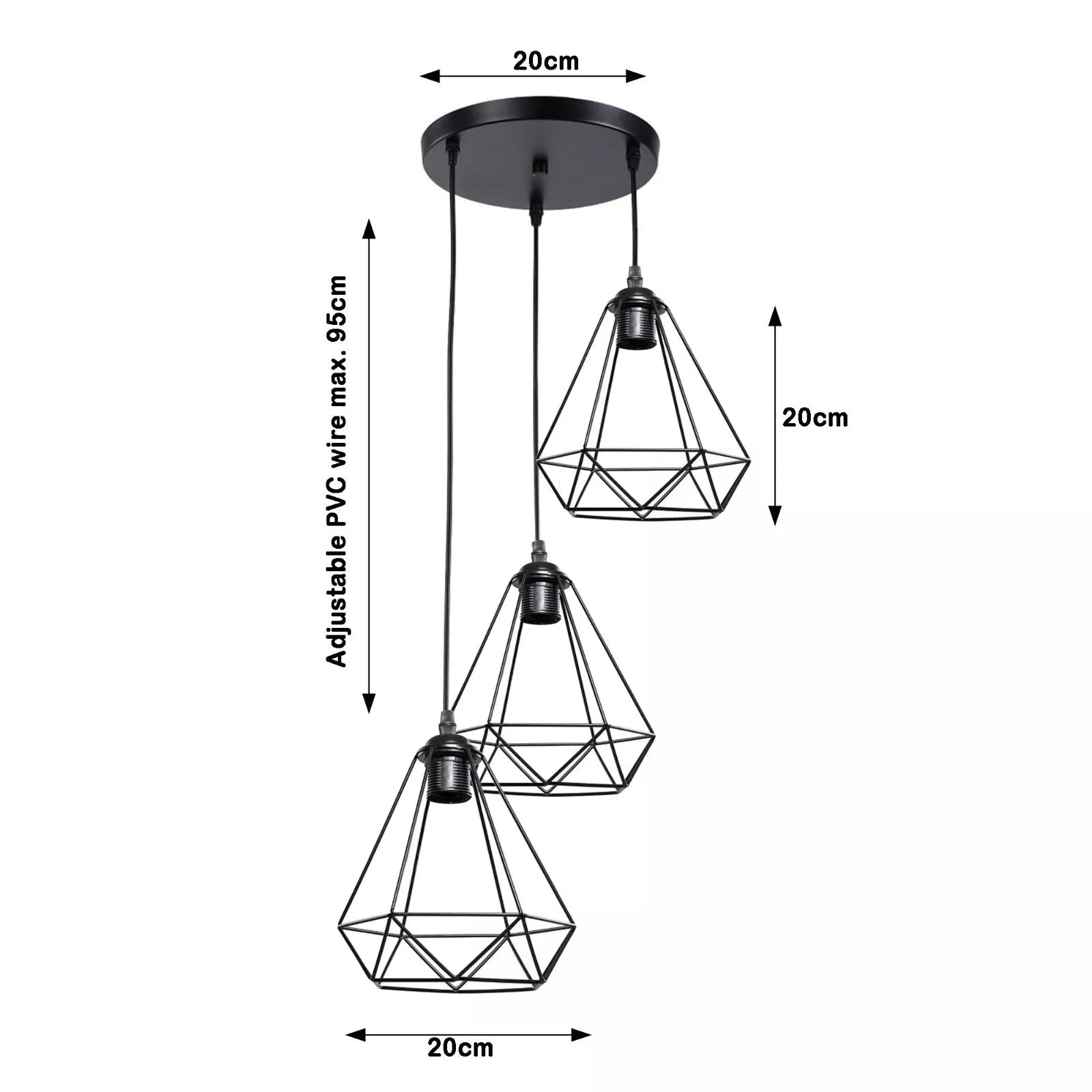 Ceiling Pendant Light Industrial Metal Cage Light LED Hanging Retro Lamp