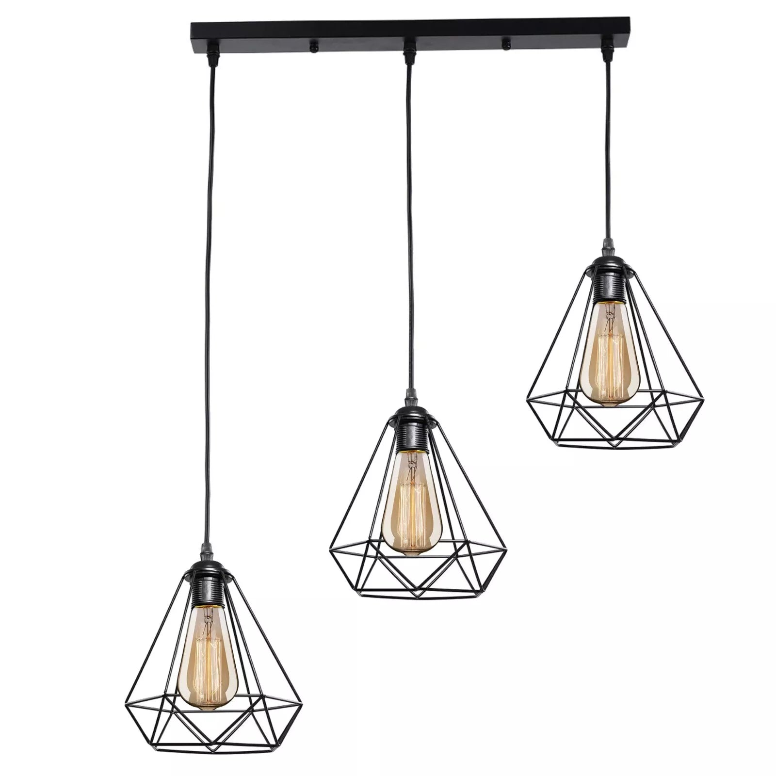 Ceiling Pendant Light Industrial Metal Cage Light LED Hanging Retro Lamp