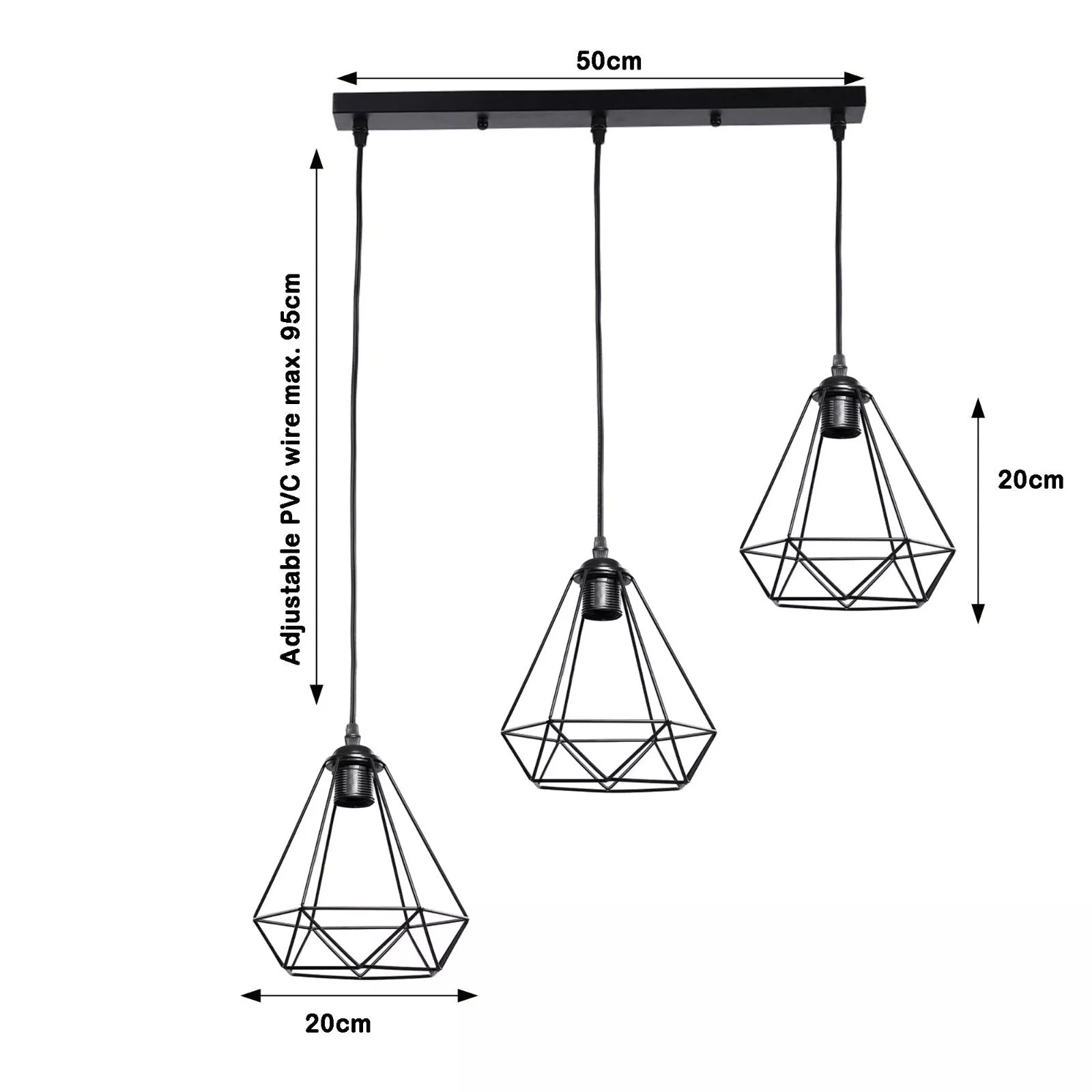 Ceiling Pendant Light Industrial Metal Cage Light LED Hanging Retro Lamp