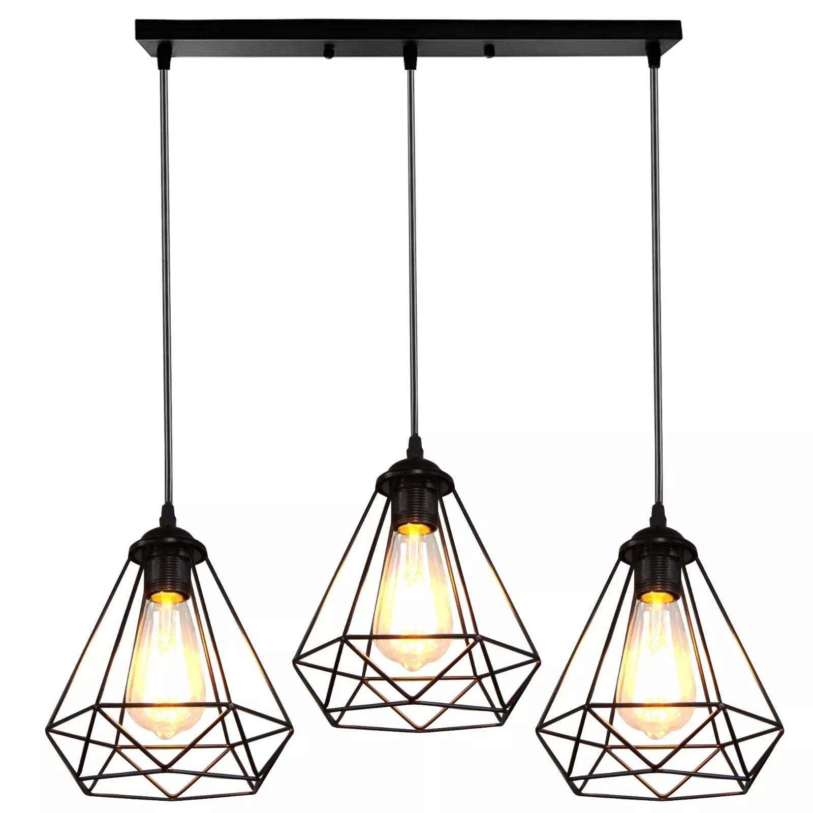 Ceiling Pendant Light Industrial Metal Cage Light LED Hanging Retro Lamp