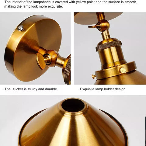 Vintage Industrial LED Ceiling Lamp with Cone Shade

