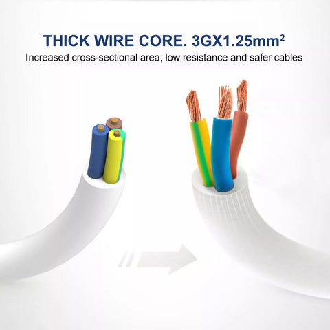 4/6 Way Gang 1m/2m/5M Cable Switched Surge Protect Extension Lead Plug Sockets