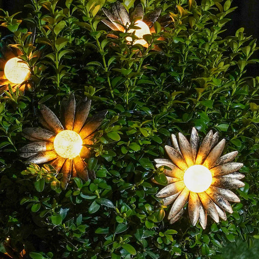 3m Solar Novelty Metal Flower LED Warm White Outdoor Garden Fairy String Lights