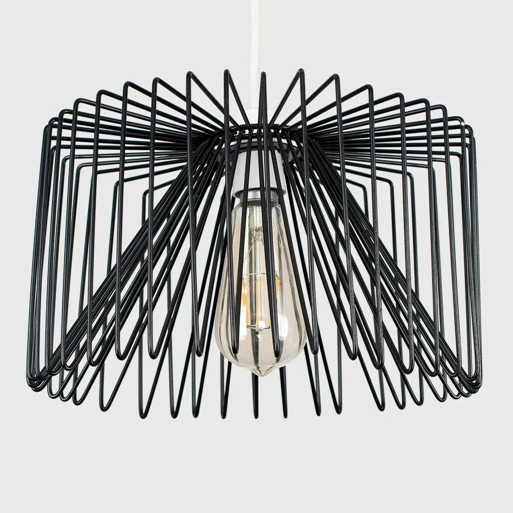 Modern Wire Cage Ceiling Pendant Light Shade Easy Fit Lampshade LED Bulb Lights