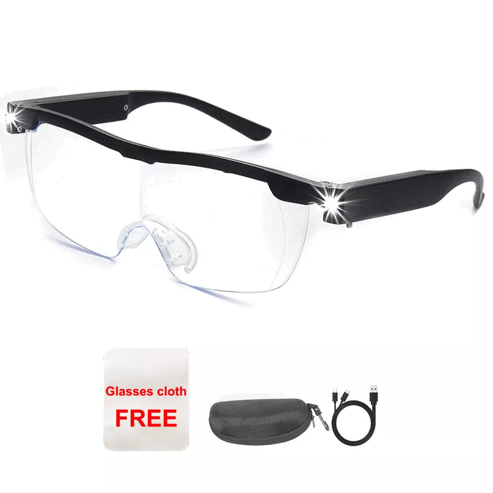 350% Magnifier Glasses With Led Light Magnifying Glasses Loupes Reading Sewing