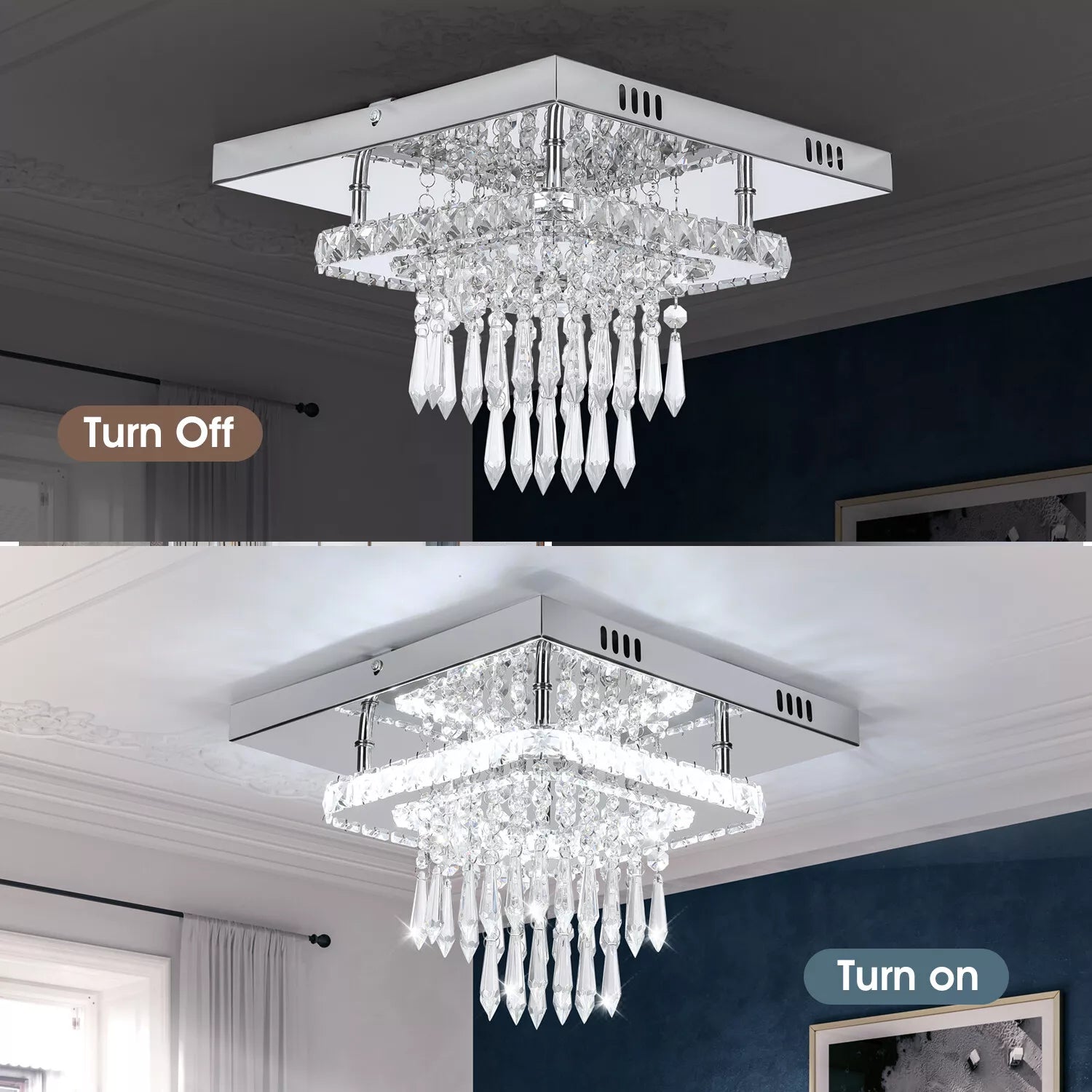 Modern Ceiling Light with LED and Crystal Accent UK

