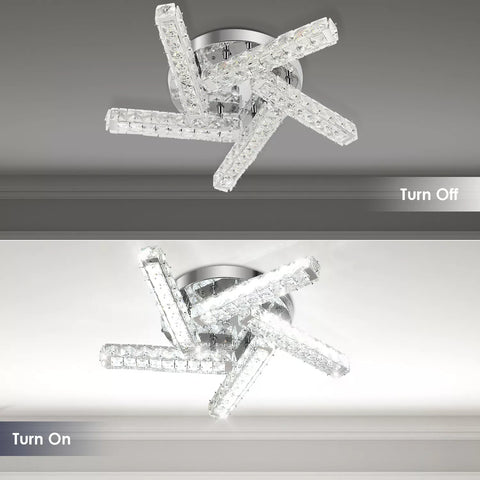 Minimalist Bedroom Ceiling Lamp with Crystals

