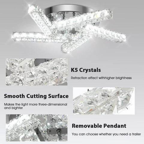 Contemporary Crystal Ceiling Lamp for Bedrooms


