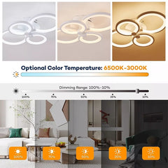 Stylish LED Chandelier Ceiling Light in Living Room Setting