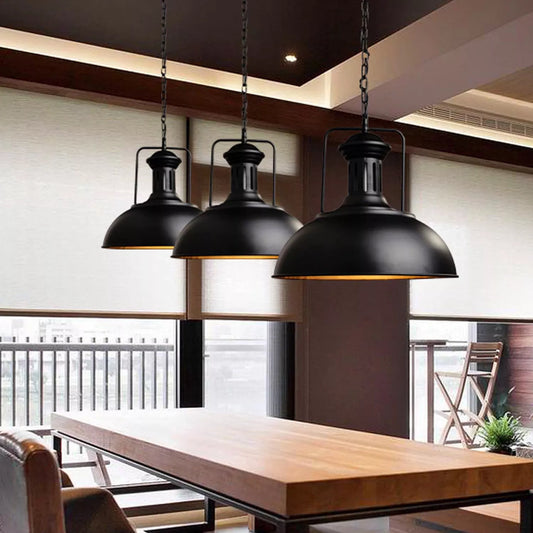 Modern Industrial Black Ceiling Pendant Light Shade in UK -  IP30 ,240V Vintage Style Lamp for Kitchen, Living Room, Hallway E27