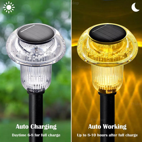 Solar Stake Lights LED Outdoor Garden Pathway Lamp Black Waterproof