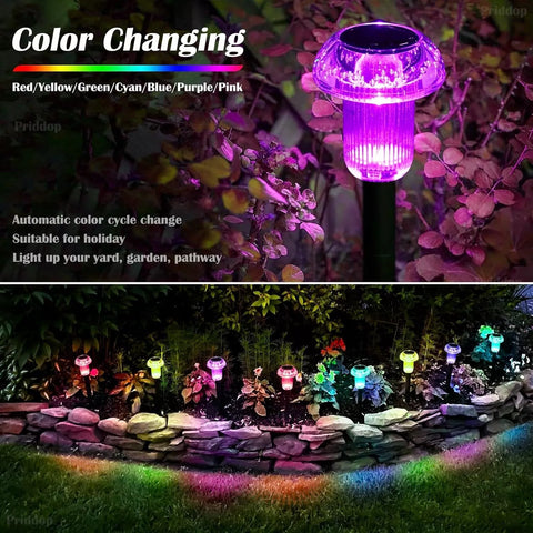 Solar Stake Lights LED Outdoor Garden Pathway Lamp Black Waterproof
