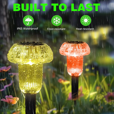 Solar Stake Lights LED Outdoor Garden Pathway Lamp Black Waterproof