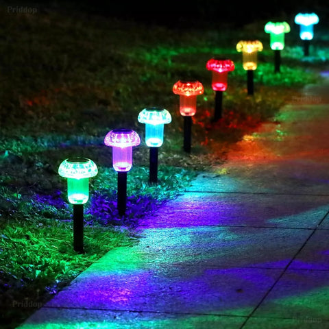 Solar Stake Lights LED Outdoor Garden Pathway Lamp Black Waterproof