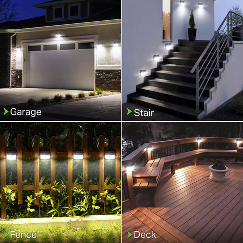 Super Bright LED Solar Motion Sensor Wall Light Outdoor Garden Black