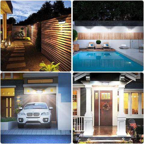 Super Bright Solar LED PIR Motion Sensor Wall Light Black Outdoor
