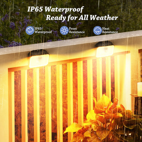 Solar Power 168 LED Motion Sensor Wall Light Warm White Outdoor