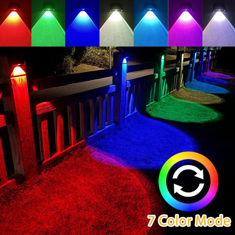4/8X  Colourful Solar LED Wall Lights Outdoor Garden Path Black