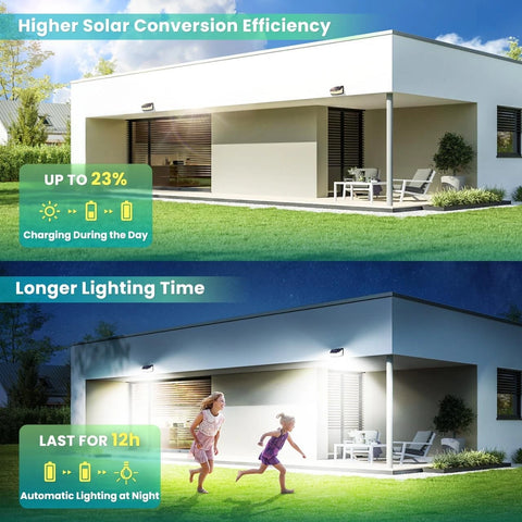 Super Bright Black Solar LED Motion Sensor Wall Light Outdoor