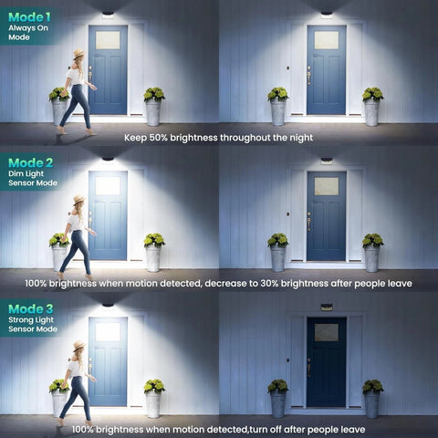 Super Bright Black Solar LED Motion Sensor Wall Light Outdoor