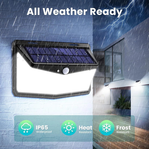 Super Bright Black Solar LED Motion Sensor Wall Light Outdoor
