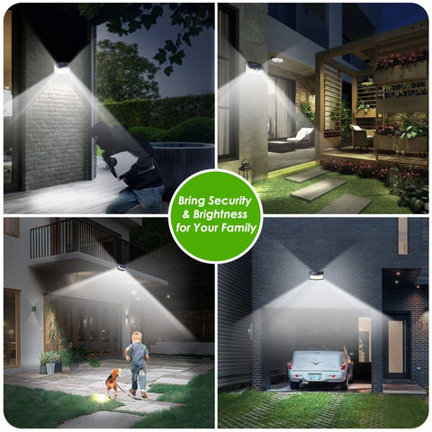 Super Bright Black Solar LED Motion Sensor Wall Light Outdoor