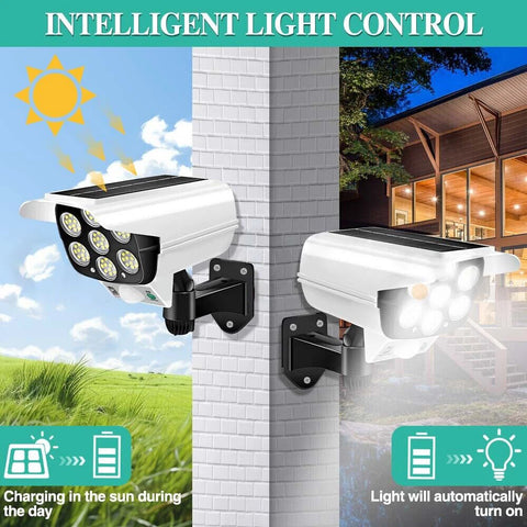 77 LED Black Solar PIR Motion Sensor Wall Light Outdoor Garden Security Lamp