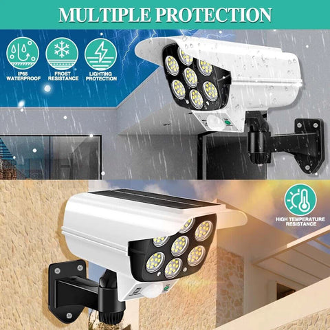 77 LED Black Solar PIR Motion Sensor Wall Light Outdoor Garden Security Lamp