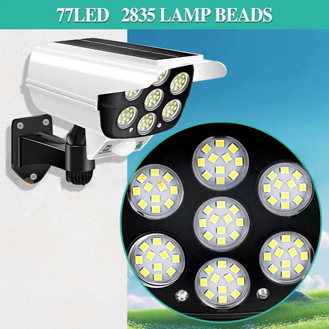 77 LED Black Solar PIR Motion Sensor Wall Light Outdoor Garden Security Lamp