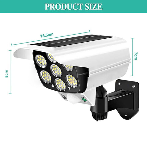 77 LED Black Solar PIR Motion Sensor Wall Light Outdoor Garden Security Lamp
