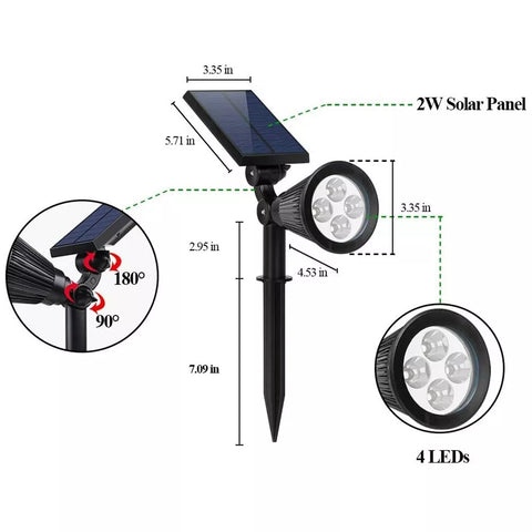 Solar LED Garden Spot Light Outdoor Waterproof Landscape Path Lamp