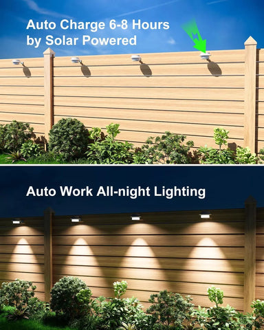 LED Solar Powered Gutter Lights Outdoor Waterproof Wall Lamp