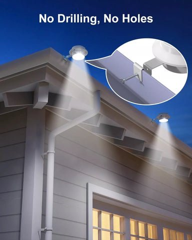 LED Solar Powered Gutter Lights Outdoor Waterproof Wall Lamp