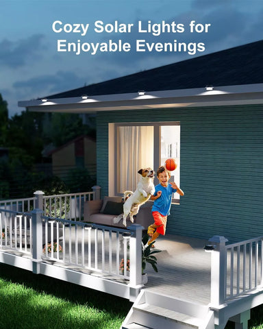 LED Solar Powered Gutter Lights Outdoor Waterproof Wall Lamp