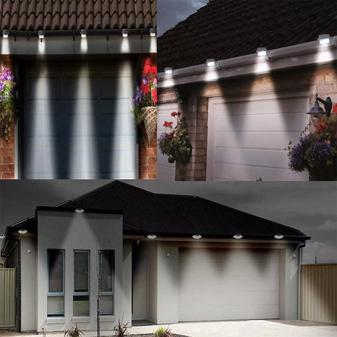 LED Solar Powered Gutter Lights Outdoor Waterproof Wall Lamp