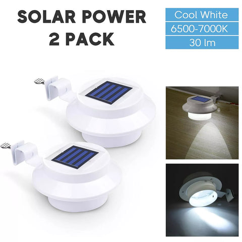 LED Solar Powered Gutter Lights Outdoor Waterproof Wall Lamp