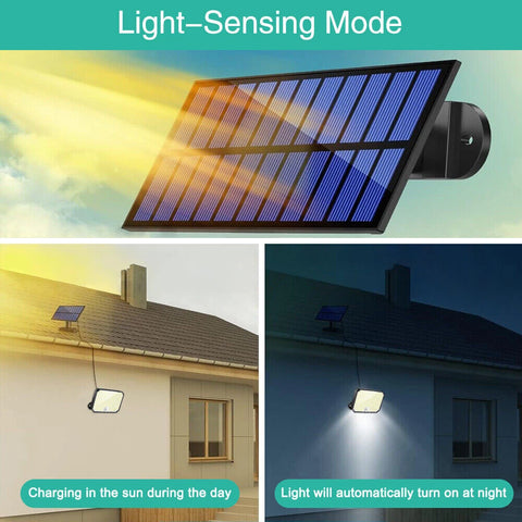 Black LED Solar Motion Sensor Wall Light Outdoor Garden Security Lamp