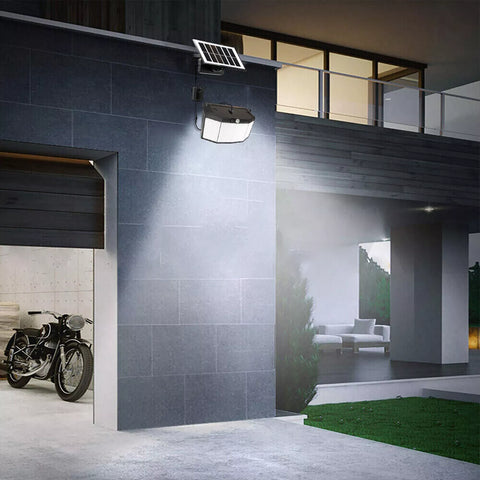 576 LED Solar Motion Sensor Wall Light Outdoor Waterproof 6500K – Black
