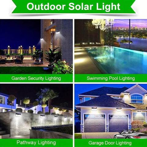 576 LED Solar Motion Sensor Wall Light Outdoor Waterproof 6500K – Black