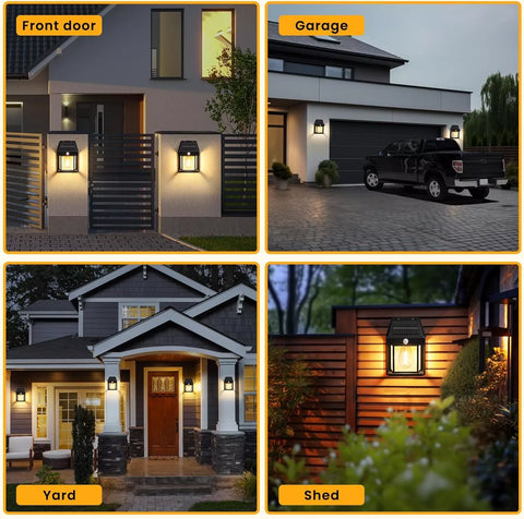 Solar Wall Lantern LED Motion Sensor Outdoor Garden Light
