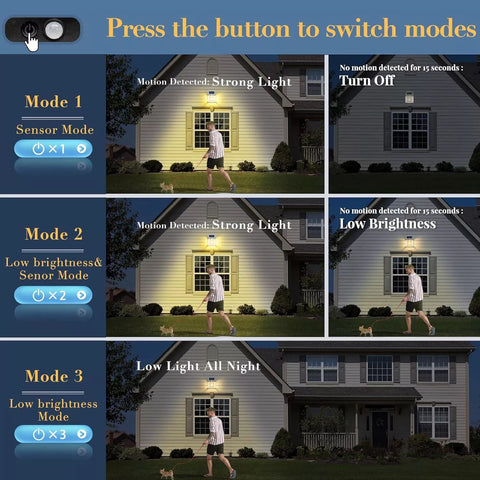 Solar Wall Lantern LED Motion Sensor Outdoor Garden Light