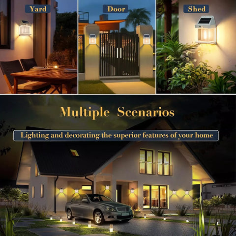 Solar Wall Lantern LED Motion Sensor Outdoor Garden Light
