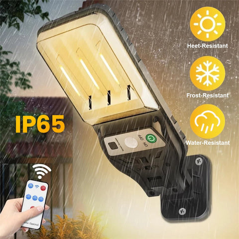 Solar Street Wall Light PIR Motion Sensor Outdoor Garden Lamp Warm White