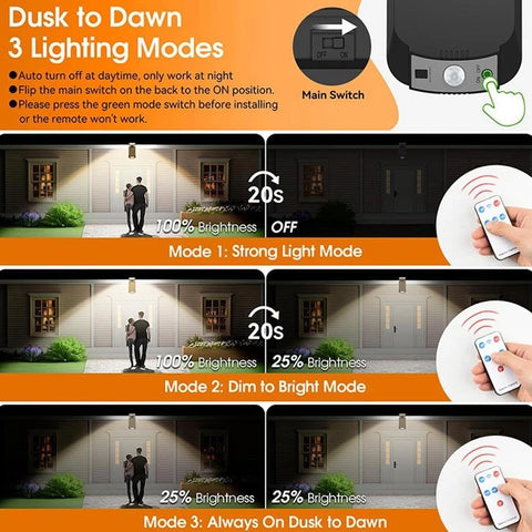 Foldable Solar Motion Sensor Wall Light Waterproof Outdoor Garden Lamp