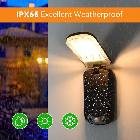Foldable Solar Motion Sensor Wall Light Waterproof Outdoor Garden Lamp