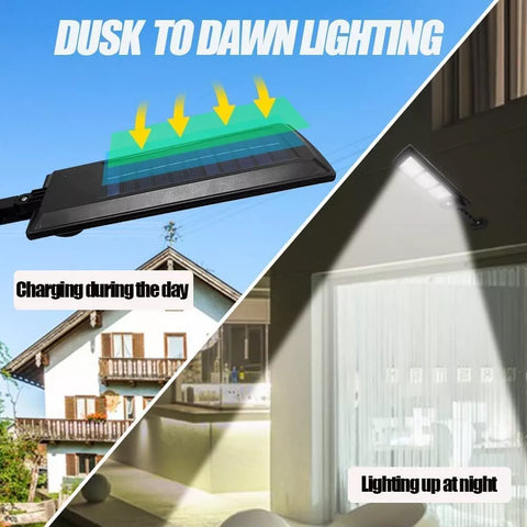 Claoner Black Outdoor Solar Street Light 8000LM Motion Sensor LED