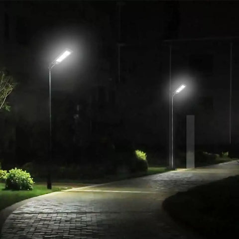 Claoner Black Outdoor Solar Street Light 8000LM Motion Sensor LED