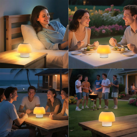 Solar LED Table Lamp White – 4 Modes Dimmable RGB Waterproof Light